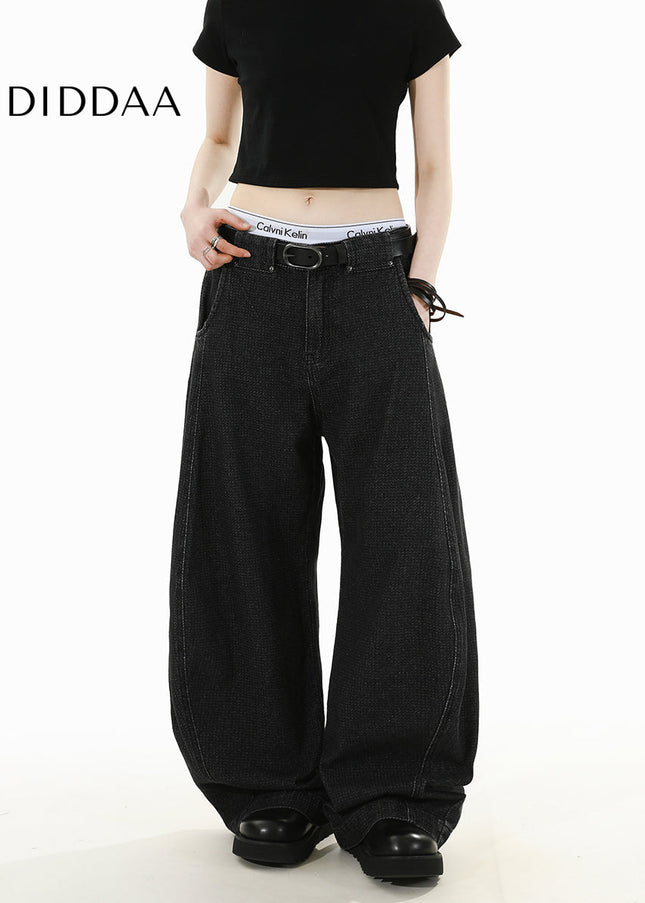 Beige Deconstructed Wide-Leg Scimitar Jeans - Men’s Jeans