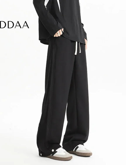 Beige Elastic Waist Patchwork Men Casual Pants Plus Size - Black / S - Unisex Sweatpants