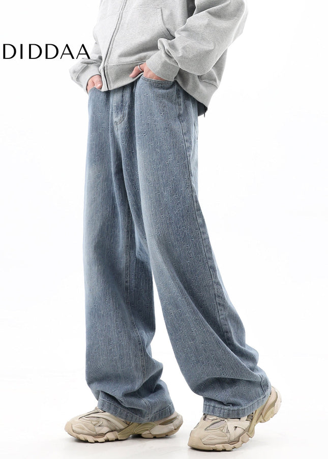 Beige High-End Straight-Leg Jeans for Men - Men’s Jeans