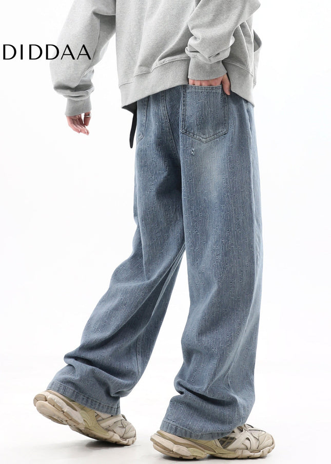 Beige High-End Straight-Leg Jeans for Men - Men’s Jeans