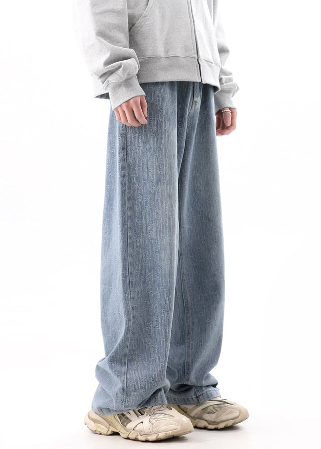 Beige High-End Straight-Leg Jeans for Men - Men’s Jeans