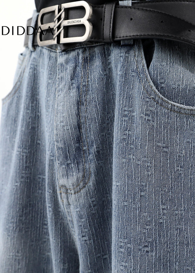 Beige High-End Straight-Leg Jeans for Men - Men’s Jeans