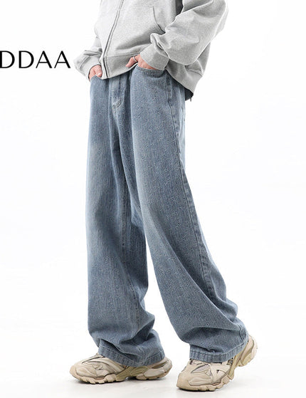 Beige High-End Straight-Leg Jeans for Men - S / Blue - Men’s Jeans