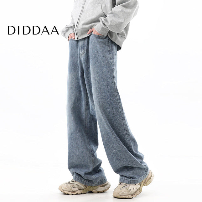 Beige High-End Straight-Leg Jeans for Men - S / Blue - Men’s Jeans