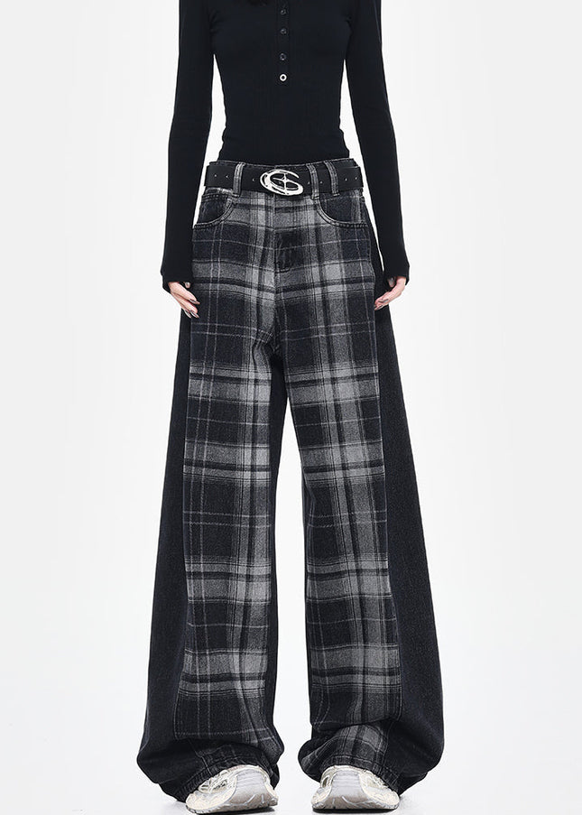 Beige High-Waisted Loose Drape Wide-Leg Jeans - Women’s Jeans