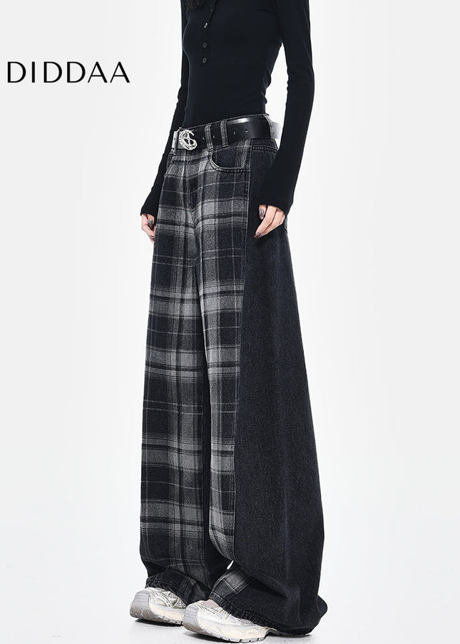 Beige High-Waisted Loose Drape Wide-Leg Jeans - Women’s Jeans