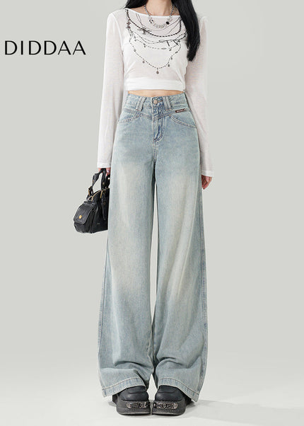 Beige High-Waisted Wide Leg Women’s Jeans - Women’s Jeans