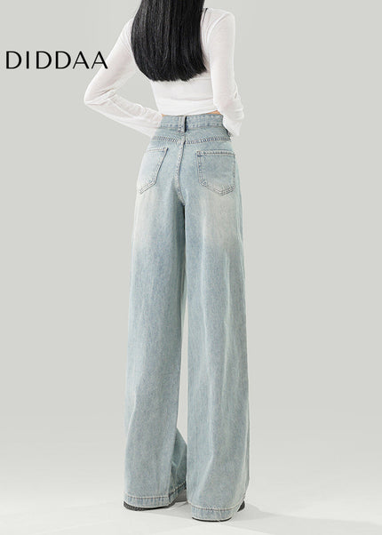 Beige High-Waisted Wide Leg Women’s Jeans - Women’s Jeans