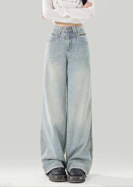 Beige High-Waisted Wide Leg Women’s Jeans - Women’s Jeans