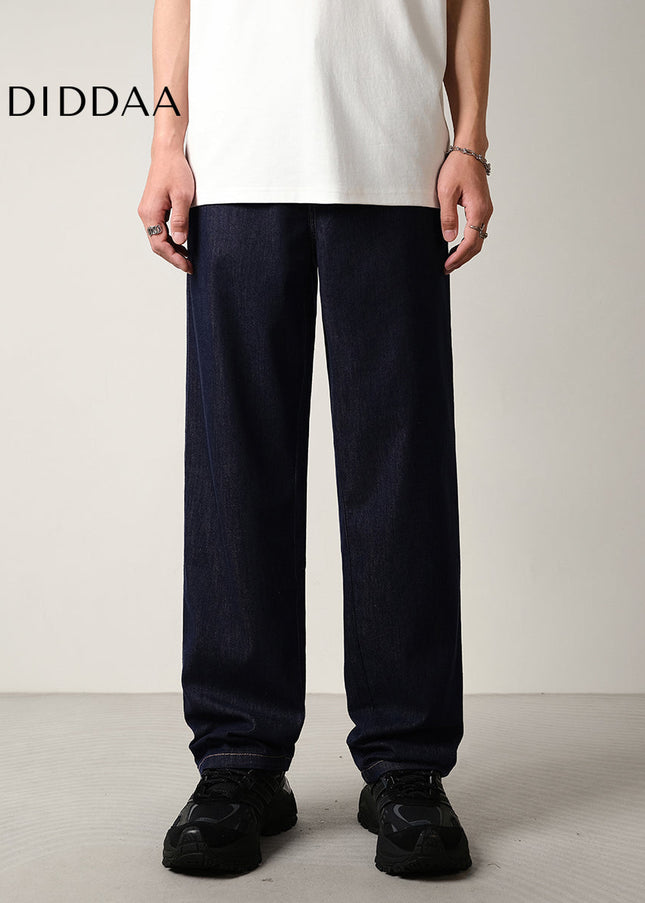 Beige Lightweight Drape Silk Jeans Men’s Casual Pants - Men’s Jeans