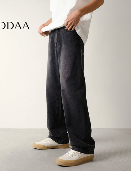 Beige Loose Fit Beaded Canvas Jeans for Men - S / Black - Men’s Jeans