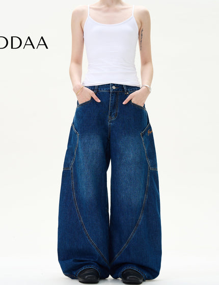 Beige Loose Fit Big Pocket Scimitar Pants for Men - S / Blue - Men’s Jeans