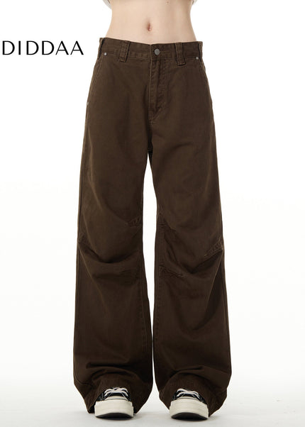 Beige Loose Fit Cargo Jeans for Men Vintage Style - Men’s Jeans