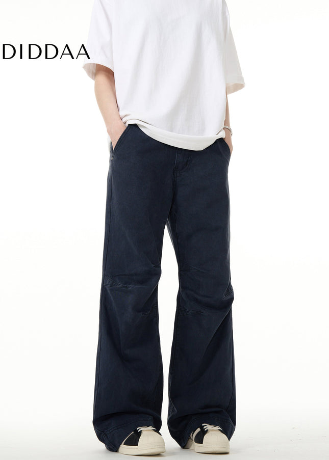 Beige Loose Fit Cargo Jeans for Men Vintage Style - Men’s Jeans