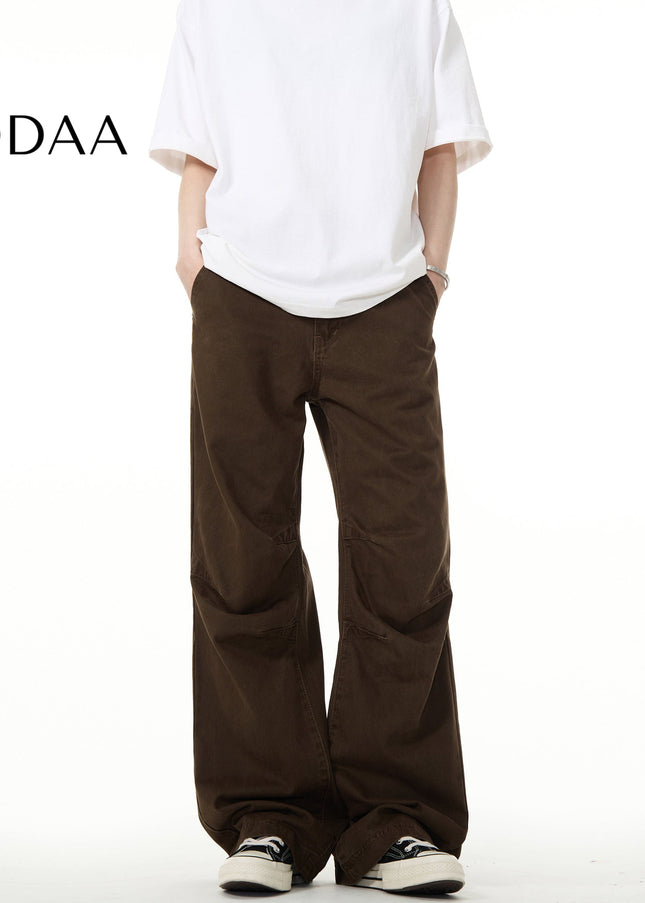 Beige Loose Fit Cargo Jeans for Men Vintage Style - S / Brown - Men’s Jeans