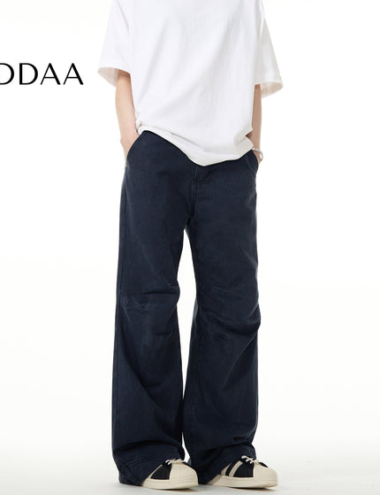 Beige Loose Fit Cargo Jeans for Men Vintage Style - S / Dark Blue - Men’s Jeans