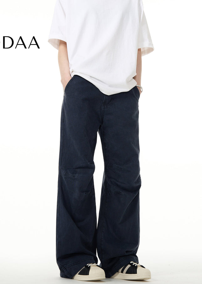 Beige Loose Fit Cargo Jeans for Men Vintage Style - S / Dark Blue - Men’s Jeans