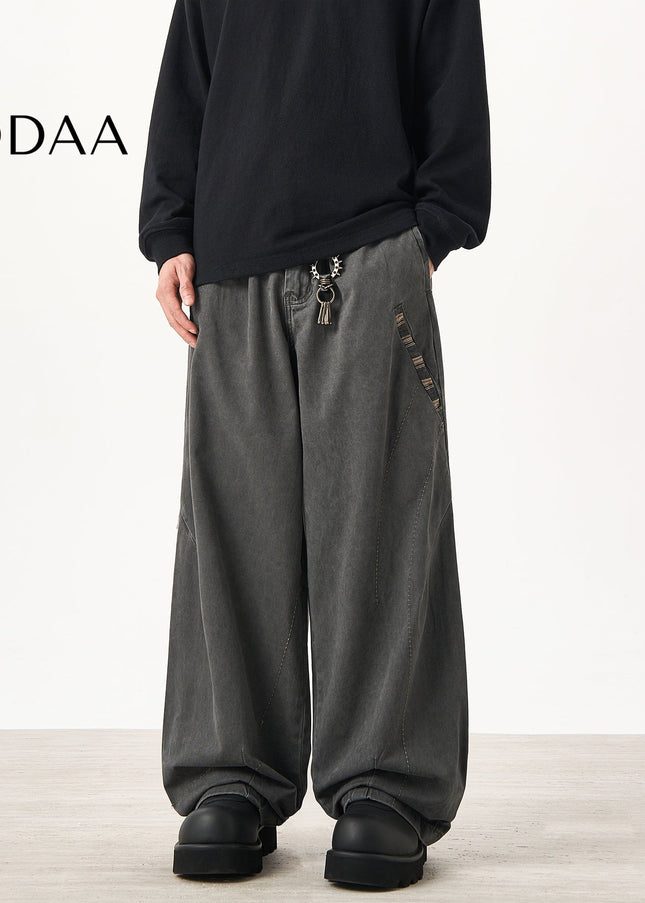 Beige Loose Fit Cargo Pants for Men with Vintage Style - S / Grey - Unisex Sweatpants