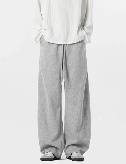 Beige Loose Fit Casual Straight-Leg Men’s Pants - M / Grey - Unisex Sweatpants