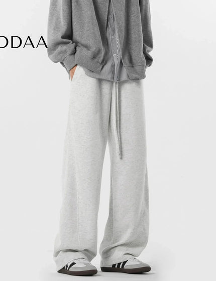 Beige Loose Fit Casual Straight-Leg Men’s Pants - M / Light Grey - Unisex Sweatpants