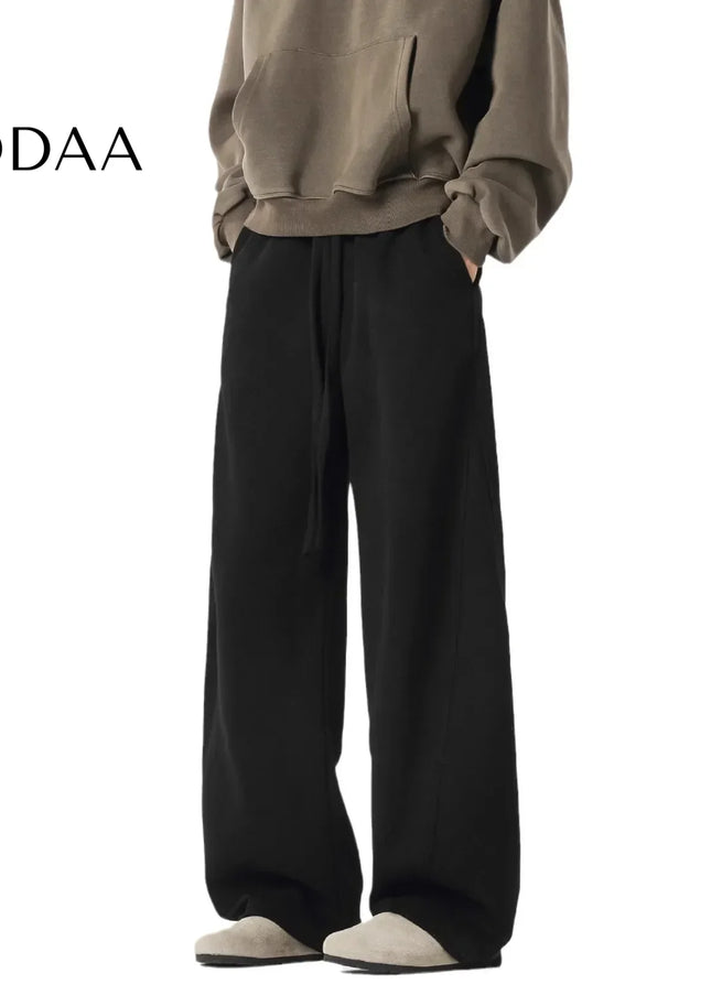 Beige Loose Fit Casual Straight-Leg Men’s Pants - Unisex Sweatpants