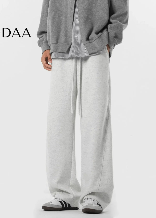 Beige Loose Fit Casual Straight-Leg Men’s Pants - Unisex Sweatpants