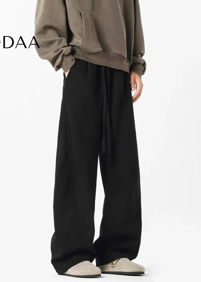 Beige Loose Fit Casual Straight-Leg Men’s Pants - Unisex Sweatpants