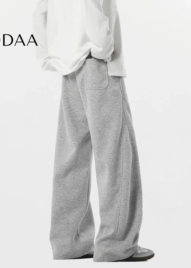 Beige Loose Fit Casual Straight-Leg Men’s Pants - Unisex Sweatpants