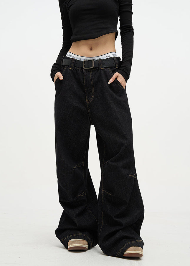 Beige Loose Fit Cotton Street Pants for Men - Women’s Jeans