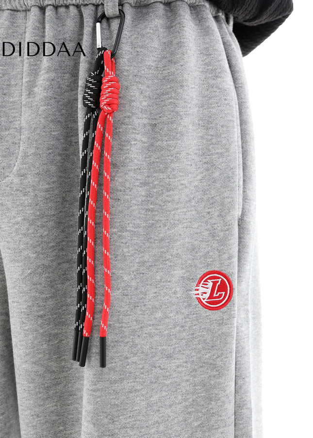 Beige Loose Fit Drape Wide Leg Pants for Men - Unisex Sweatpants