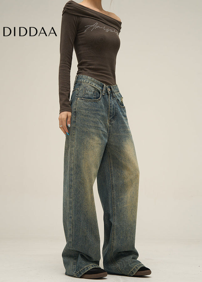 Beige Loose Fit High-End Jeans Tail Lang’s Shop - Women’s Jeans