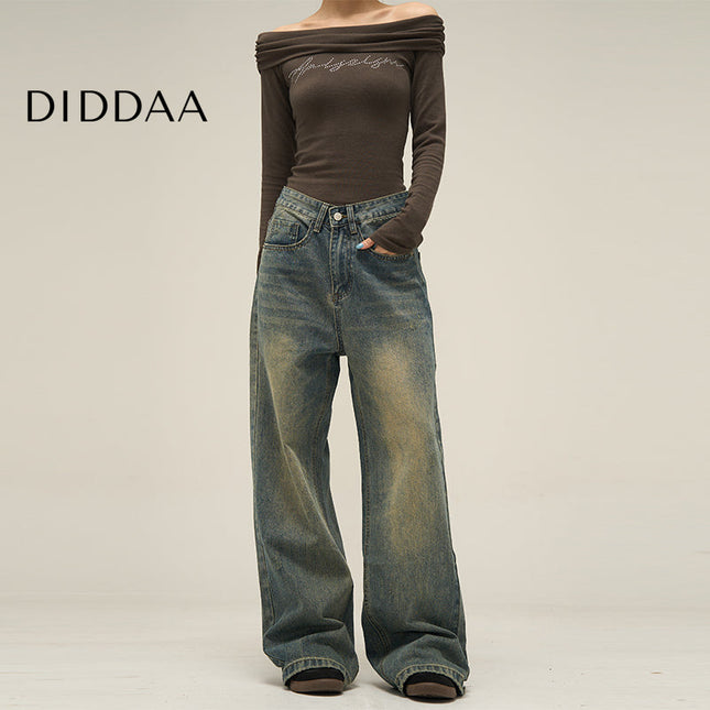 Beige Loose Fit High-End Jeans Tail Lang’s Shop - XS / Vintage Blue - Women’s Jeans