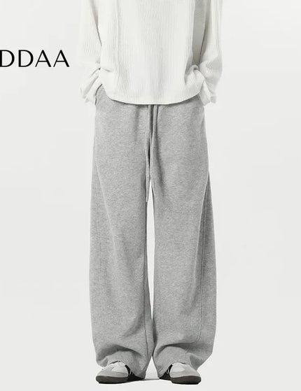 Beige Loose-Fit Men’s Casual Straight-Leg Trousers - L / Grey - Unisex Sweatpants