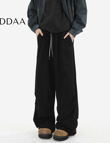 Beige Loose Fit Pleated Drape Pants for Men - S / Black - Unisex Sweatpants