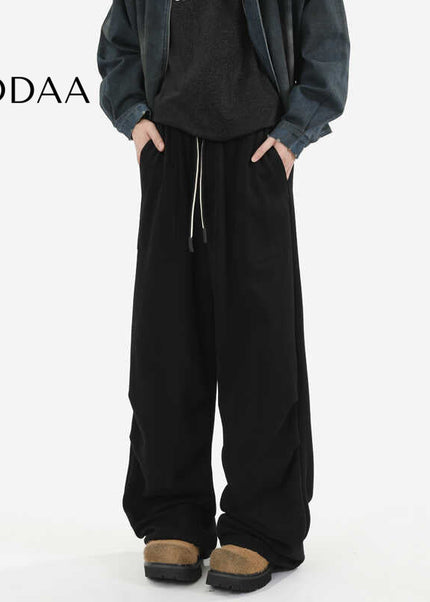 Beige Loose Fit Pleated Drape Pants for Men - S / Black - Unisex Sweatpants
