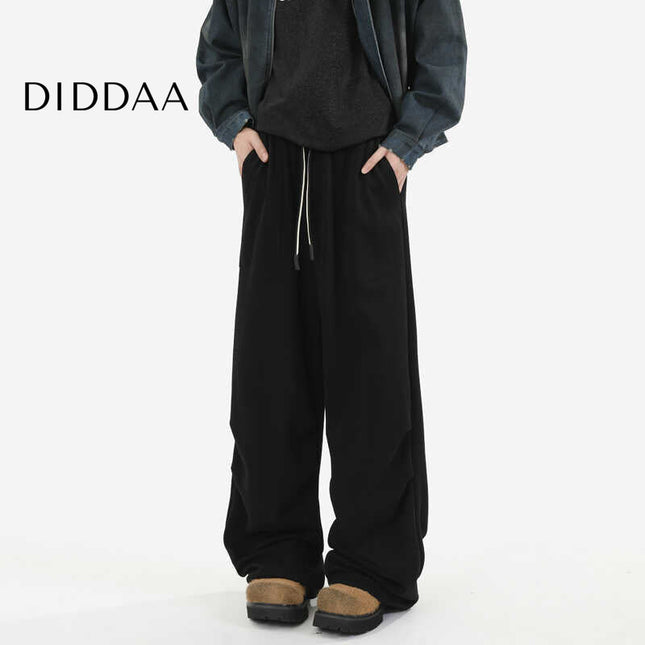 Beige Loose Fit Pleated Drape Pants for Men - S / Black - Unisex Sweatpants