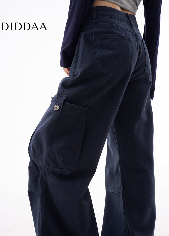 Beige Loose Fit Retro Cargo Pants for Women - Women’s Jeans