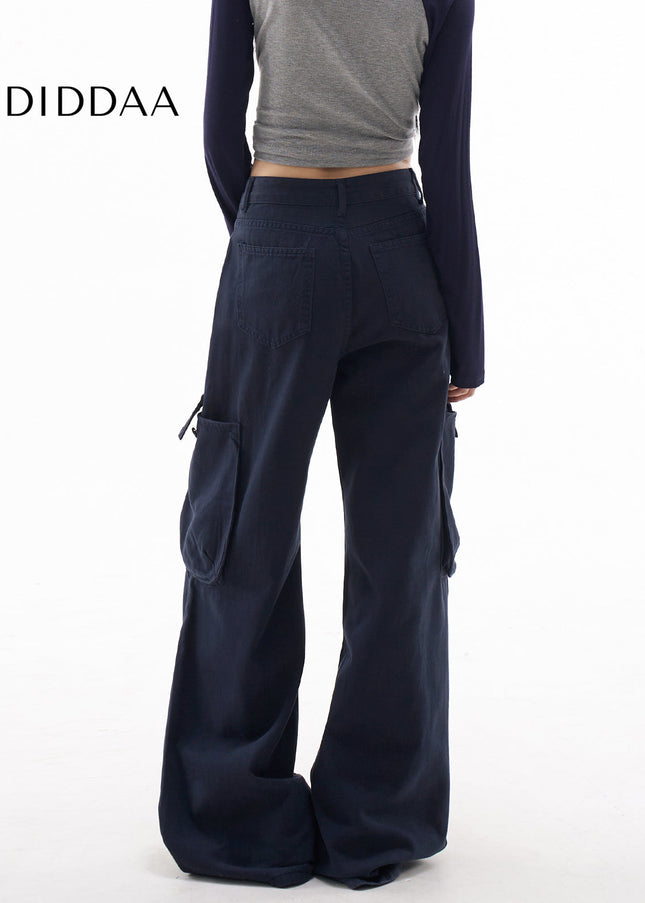 Beige Loose Fit Retro Cargo Pants for Women - Women’s Jeans