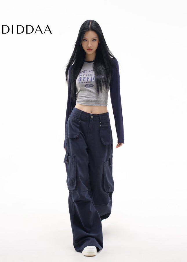 Beige Loose Fit Retro Cargo Pants for Women - Women’s Jeans