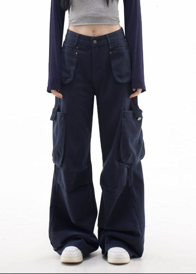 Beige Loose Fit Retro Cargo Pants for Women - Women’s Jeans