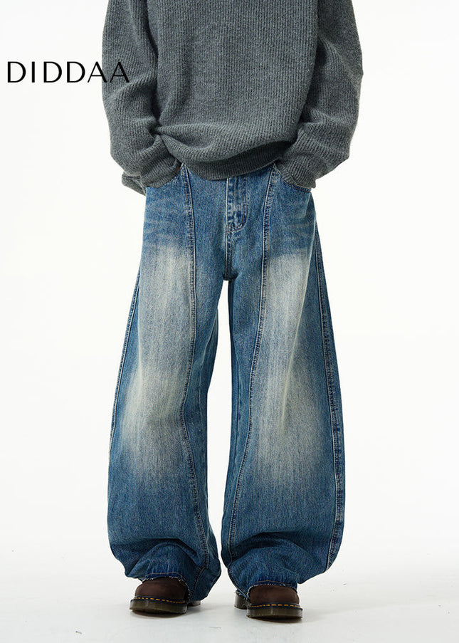 Beige Loose Fit Retro Niche Scimitar Pants - Women’s Jeans