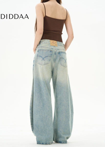 Beige Loose Fit Scimitar Pants for Couples - Women’s Jeans