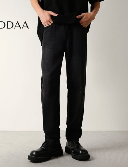 Beige Loose Fit Tapered Jeans for Men Summer - 28 / Black - Men’s Jeans