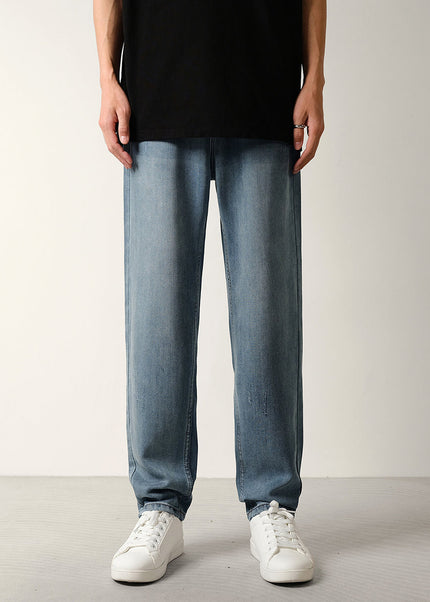 Beige Loose Fit Tapered Jeans for Men Summer - Men’s Jeans