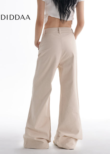Beige Multi-Pocket Bootcut Cargo Pants for Women - Women’s Jeans
