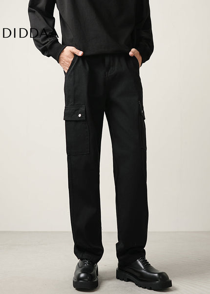 Beige Multi-Pocket Cargo Jeans for Men Casual Trousers - Men’s Jeans