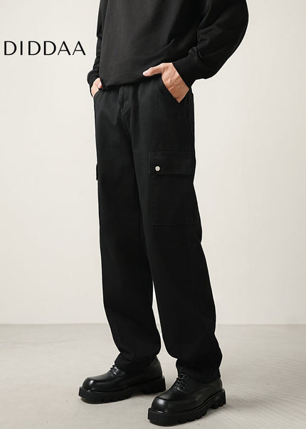 Beige Multi-Pocket Cargo Jeans for Men Casual Trousers - Men’s Jeans