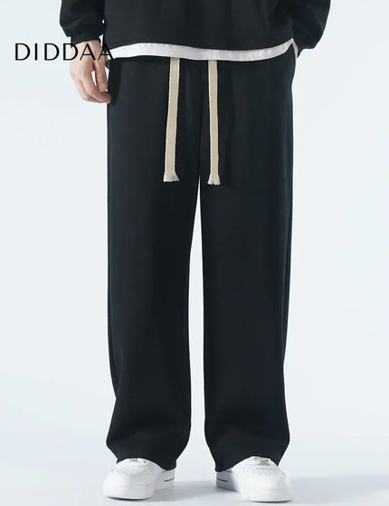 Beige Soft Wide Leg Casual Pants for Men - Black / S - Unisex Sweatpants