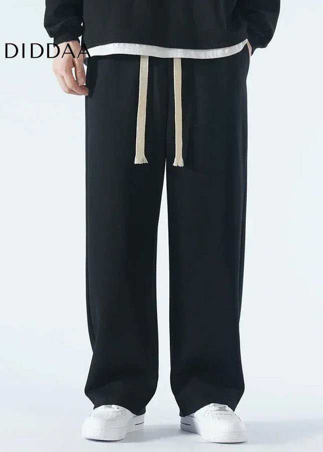 Beige Soft Wide Leg Casual Pants for Men - Black / S - Unisex Sweatpants