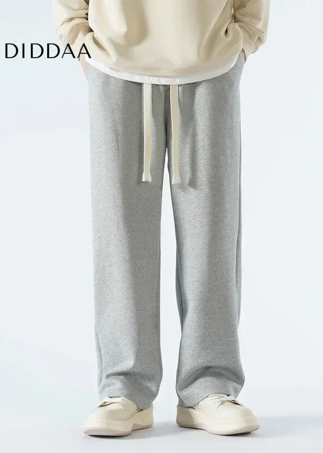 Beige Soft Wide Leg Casual Pants for Men - Grey / S - Unisex Sweatpants